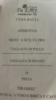 Trattoria Da Emy menu
